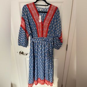 J Crew Color Block Long Sleeve Dress